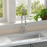 Ciarra Kitchen Faucet with Pull Down Sprayer Brushed, Single Handle Stainless Steel Spring Sink Faucet