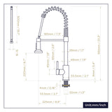 Ciarra Kitchen Faucet with Pull Down Sprayer Brushed, Single Handle Stainless Steel Spring Sink Faucet