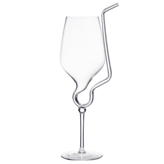 Straw Wine Glass, Spiral Vampire Wine Glass | 16oz