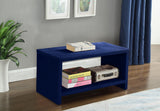 Cleo Contemporary Night Stand – Stylish Velvet Upholstered Design with Open Shelf for Storage