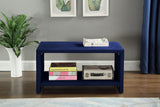 Cleo Contemporary Night Stand – Stylish Velvet Upholstered Design with Open Shelf for Storage