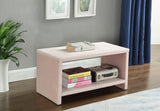 Cleo Contemporary Night Stand – Stylish Velvet Upholstered Design with Open Shelf for Storage