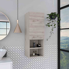 Jasper Bathroom Single Door Cabinet, Two Open Shelves, Two Interior