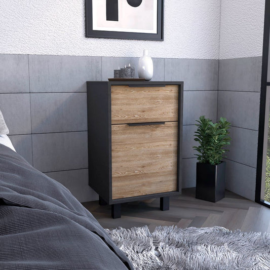 Accra Nightstand, One Drawer, One Cabinet, Four Legs