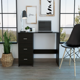 Tuhome Three-Drawer Writing Desk with Compact Design, Sturdy Construction, Sleek Modern Style, Ideal for Home Office, Study Room, or Small Spaces