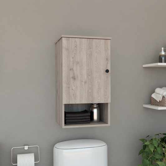 St. Angelo Medicine Cabinet with Single-Door Compartment, Two Interior Shelves, Lower Open Storage Shelf and Modern Wall-Mounted Design for Organized Bathroom Essentials, Daily Convenience and Space-Saving Home Functionality