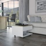 Luanda Lift-Top Coffee Table with Concealed Storage Compartment, Lower Open Shelf, Smooth-Lifting Mechanism and Locking Casters for Mobile Living Room Convenience, Modern Organization and Versatile Everyday Functionality