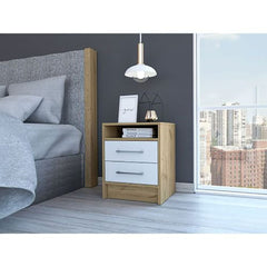 Eter Nightstand, Superior Top, Two Drawers