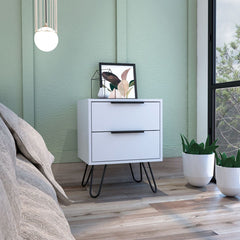 Augusta 2 Nightstand, Harpin Legs, Two Drawers