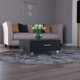 TUHOME Modern Coffee Table with Single Storage Drawer and Four Stable Legs Offering Practical Organization, Contemporary Design, Functional Superior Top Surface and Durable Engineered Wood Construction for Living Room Spaces