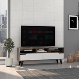Tuhome Oslo TV Stand for TVs up to 51 Inches with Two Spacious Drawers, Three Open Shelves and Four Sturdy Legs, Modern Media Console with Superior Top and Functional Storage for Living Rooms or Entertainment Spaces