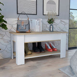 Tuhome Austin Storage Table with Liftable Top Compartment, Extendable Table Shelf, Lower Shoe Rack Shelf, Modern Entryway and Living Room Organizer, Functional Storage Furniture with Clean Contemporary Design