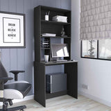 Compu Hutch Desk, Four Shelves, Writing Desk, One Lower Shelf
