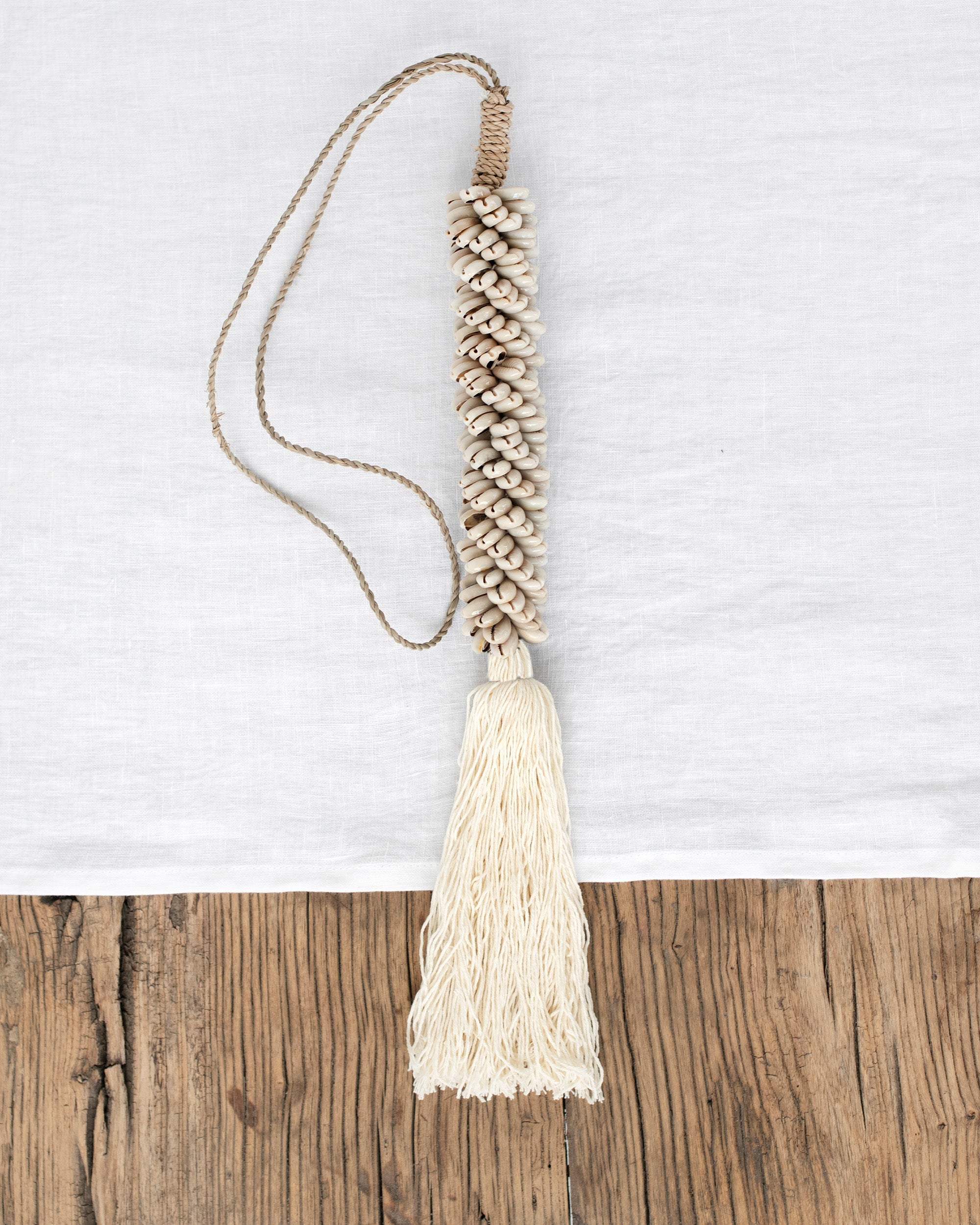 Cowrie & Cotton Tassel