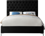 Cruz Luxurious Velvet Bed with Tufted Headboard and Contemporary Design for Stylish Bedrooms