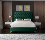 Cruz Luxurious Velvet Bed with Tufted Headboard and Contemporary Design for Stylish Bedrooms