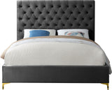 Cruz Luxurious Velvet Bed with Tufted Headboard and Contemporary Design for Stylish Bedrooms
