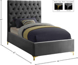 Cruz Luxurious Velvet Bed with Tufted Headboard and Contemporary Design for Stylish Bedrooms