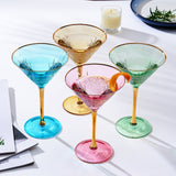 Crystal Martini Glasses Colored - Set of 4