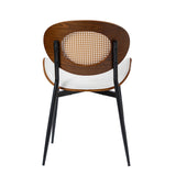 Flora Curved Wood Backrest Faux Leather Upholstery Cushion Comfortable Dining Chair (Optional Types)