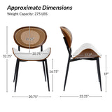 Flora Curved Wood Backrest Faux Leather Upholstery Cushion Comfortable Dining Chair (Optional Types)