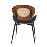 Flora Curved Wood Backrest Faux Leather Upholstery Cushion Comfortable Dining Chair (Optional Types)