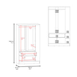Dakota Sleek and Functional Freestanding Armoire Wardrobe Double Door Design with Spacious Interior Featuring Hanging Rod and Interior Shelving for Comprehensive Bedroom Organization