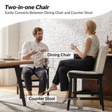 Leo Modern Upholstered Counter Stool quick shift to Dining Chair