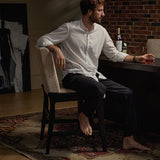 Leo Modern Upholstered Counter Stool quick shift to Dining Chair