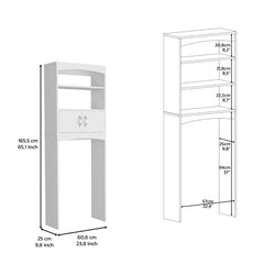 Valetta Over The Toilet Double Door Cabinet, Two Shelves