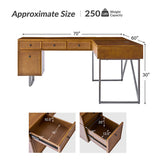 Bertrame Mid-Century L Shape Lift Top Office Desk
