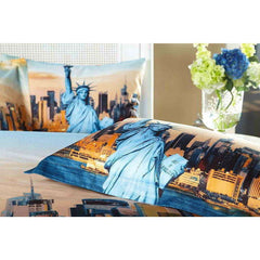 BDS Twin Size Duvet Cover Sheets Set, Statue of Liberty