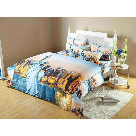 BDS King Size Duvet Cover Sheets Set, Statue of Liberty