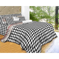 BDS King Size Duvet Cover Sheets Set, Houndstooth Check