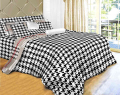 BDS Twin Size Duvet Cover Sheets Set, Houndstooth Check