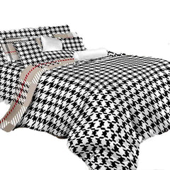 BDS King Size Duvet Cover Sheets Set, Houndstooth Check