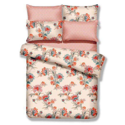 BDS Dolce Mela King Size 6 Piece Duvet Cover Set, Abloom