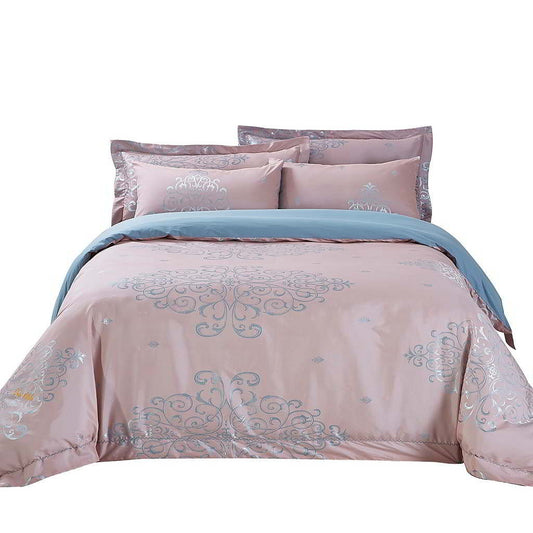 BDS Dolce Mela Bedding - Ancona, Luxury Jacquard King size Duvet Cover Set