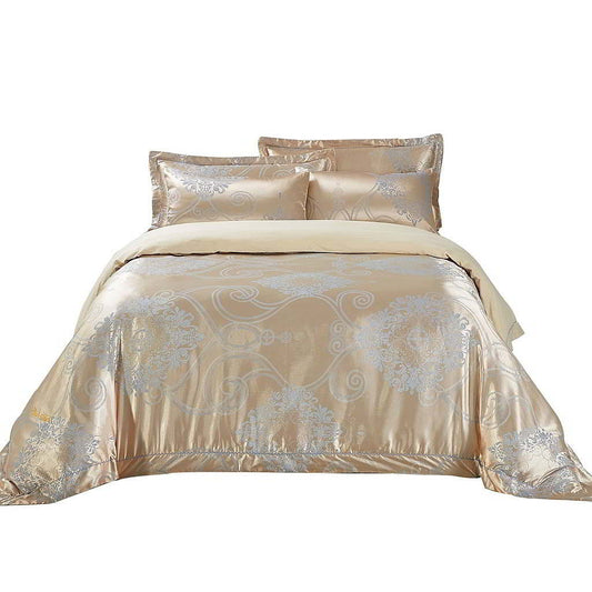 BDS Dolce Mela Bedding - Verona, Luxury Jacquard Queen size Duvet Cover Set