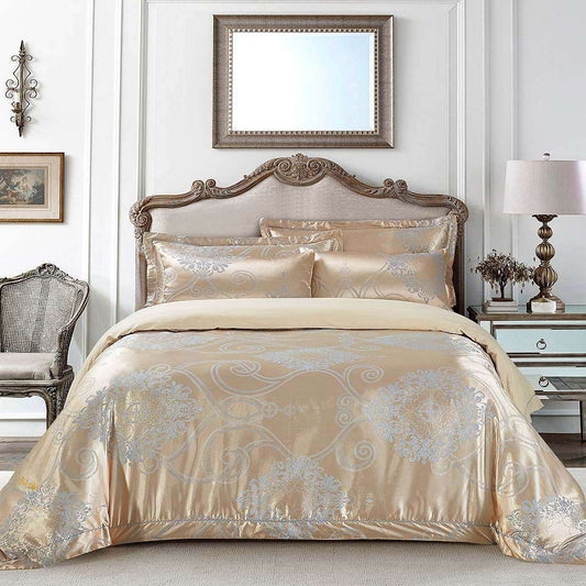 BDS Dolce Mela Bedding - Verona, Luxury Jacquard Queen size Duvet Cover Set