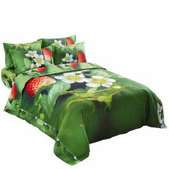 BDS Nature Duvet Cover Set, Queen Bedding, Dolce Mela - Strawberry