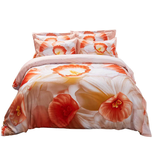 BDS Duvet Cover Set, Queen size Floral Bedding, Dolce Mela - April