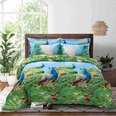 BDS Duvet Cover Set, Queen size Pictorial Bedding, Dolce Mela - Peafowl