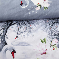 BDS Duvet Cover Set, Queen size Pictorial Bedding, Dolce Mela - Mute Swan