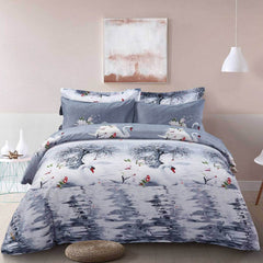 BDS Duvet Cover Set, Queen size Pictorial Bedding, Dolce Mela - Mute Swan