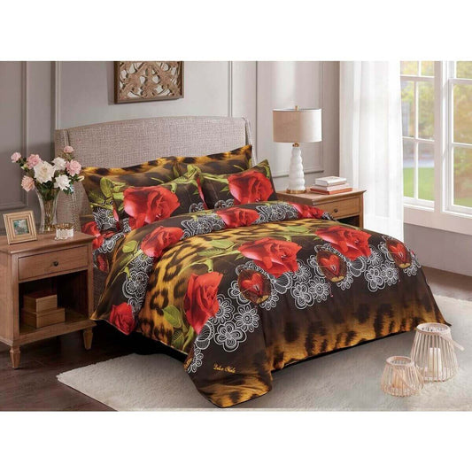 BDS Duvet Cover Set, Queen size Floral Bedding, Dolce Mela - Passion