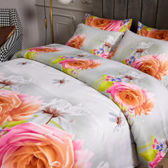 BDS Queen Size Duvet Cover Set, 6 Piece Luxury Floral Bedding, Dolce Mela  Innocence