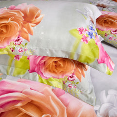 BDS Queen Size Duvet Cover Set, 6 Piece Luxury Floral Bedding, Dolce Mela  Innocence