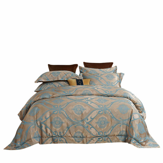 BDS Queen Size Duvet Cover Set Jacquard Top & 100% Cotton Inside