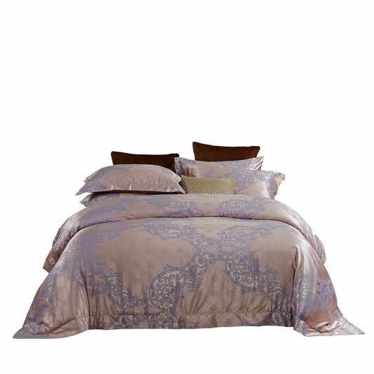 BDS King Size Duvet Cover Set Jacquard Top & 100% Cotton Inside